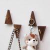 competitive pricing wall hooks decorative wooden coat hooks 2.95in height, small walnut wood and golden metal hooks for hanging hats towels robe clothes keys bags, adhesive or wall mounted, 4 pcs one-stop wholesale