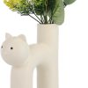 oem/odm services cat shaped ceramic vase, kitty decorative vase, floral kitty vase decor, cat table centerpiece, cute u-shaped tube vase for home living room office bedroom affordable bulk deals
