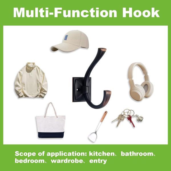 competitive pricing tunny 5 pack antique design wall hanging coat hooks - matte black coat hooks towel hook for entry shoe cabinet, wardrobe bathroom bedroom furniture hardware one-stop wholesale