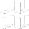 supplier direct happyhapi book ends, 8 pcs book ends acrylic bookends for shelves, clear book holder stand, non-skid decorative bookend, study book organizer for home library office, 5 x 5 x 7.3 inch wholesale prices