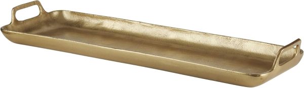 wholesale direct signature design by ashley posy decorative metal serving tray, gold finish bulk purchase at factory prices