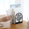 supplier direct umikk book ends, metal bookend, tree of life bookend for shelves, home decorative bookends for heavy books, black non-skid book stopper, 7 x 5.5 x 3.5 inch (1 pair) wholesale prices