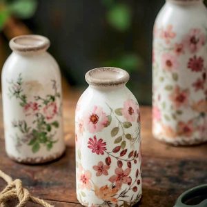 oem/odm services vintage ceramic small vase, farmhouse rustic décor, home decorative vase for your kitchen, bedroom, office, living room, bathroom& shelf centerpiece table decorations (retro creative style s) affordable bulk deals