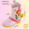 oem/odm services ban.do small cowboy boot vase, cute cowgirl boot vase, colorful ceramic shelf decor for home or office, unique/quirky/funky/fun flower vase doubles as pencil cup, giddy up affordable bulk deals