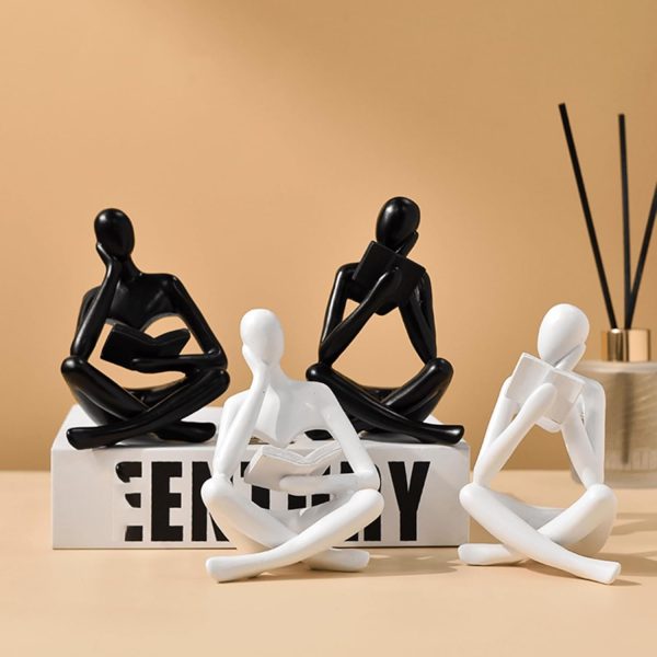 supplier direct style-a beige, creative abstract thinker bookend for home aesthetic, study, and wine cabinet – stylish shelf decor accent and thoughtful gift for living room, bar, or coffee shop wholesale prices