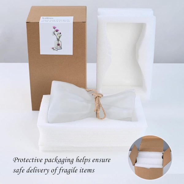 oem/odm services kaitnax glass vase irregular shaped flower vase art decorative flower vase for wedding, dinning, bookshelf, home decoration or gift white affordable bulk deals
