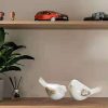 dropship from factory small birds statues white ceramic home decor modern style decorative ornaments animal figurines for living room bedroom home office cabinets (2pcs white) mass production supply