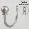 bulk purchase curtain holdbacks, curtain hooks for drapes with screws wall mounted, decorative drapery holdbacks for bedroom livingroom office, satin nickel ball finials curtain tiebacks (2pcs) factory discount