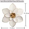 factory direct metal flower wall art decor, 10“ rustic modern floral sculpture, distressed iron wall hanging home decoration accent artworks for indoor kitchen bedroom living room office outdoor garden patio volume discount
