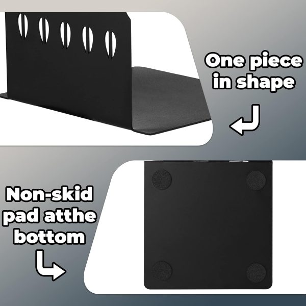 supplier direct black kitchen bookends 5.9 x 3.9 x 3.9 inch spoon decorative cookbook metal book ends with non-slip mat metal cookbook storage books stoppers metal kitchen cookbook holder for shelves kitchen book wholesale prices