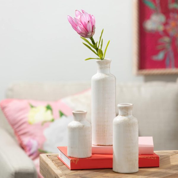 oem/odm services sullivans white ceramic vase set, farmhouse decor, home decorative vase, vases for your kitchen, bedroom, office, living room, bathroom, & shelf centerpiece table decorations (cm2333) affordable bulk deals