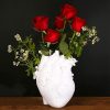 oem/odm services vase flower vases heart shaped decor resin flower pot modern unique nordic art style decorative vase for home wedding valentine gift desktop living room decoration - white affordable bulk deals
