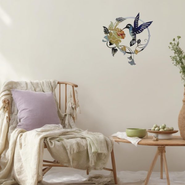 factory direct zoihet round metal bird wall art decor - hummingbird wall art silhouette for your patio, garden, and fence art decor, bird wall silhouette indoor and outdoor hanging (yellow) volume discount