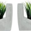 supplier direct mygift modern gray concrete l-shaped bookends for heavy books with artificial green grass plants, decorative heavy duty book stands for office desktop or bookshelf, 1 pair wholesale prices