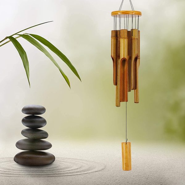producer to buyer bamboo wind chimes outdoor,wooden wind chimes with melody deep tone,30" classic zen garden windchime for relaxation, grace.home décor for patio, garden or indoor discounted pricing