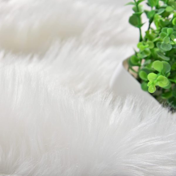 global sourcing goolela faux fur rug throw small white 2x3 sheep skin fluffy washable rug for bedroom dorm bedside rug luxury room decor, rectangle oem/odm services
