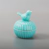 dropship from factory sevenbees blue ceramic jewelry box with bird statue, 2 drawers, ring holder, decorative animal statue, gifts for home decor, wedding, birthday, christmas mass production supply