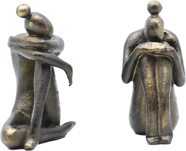 supplier direct lukitas unique decorative girl thinker bookends, home office books shelves stoppers holder, nonskid book stoppers, creative desktop ornaments for study room hotel shelves, resin, 1pair/2piece 6.5'' wholesale prices