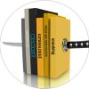 supplier direct book ends decorative, modern metal funny unique black dvd bookends for shelves, katana book stopper holder for office home, desk gifts book stands for men and book lovers wholesale prices
