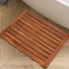manufacturer direct utoplike (24"x18") teak wood bath mat, shower mat for bathroom, wooden floor mat square large for spa home or outdoor trade price