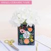 oem/odm services steel mill & co original book-shaped decorative vase, ceramic vases for home decor, cute bookshelf decor, unique vase for book lovers (small - secret garden) affordable bulk deals