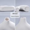 dropship from factory cemabt white ceramic vase set of 2 for modern minimalist bohemian decor，round matte donut vases for pampas grass-perfect for living room, dining table, office bedroom shelf decor entryway, console mass production supply