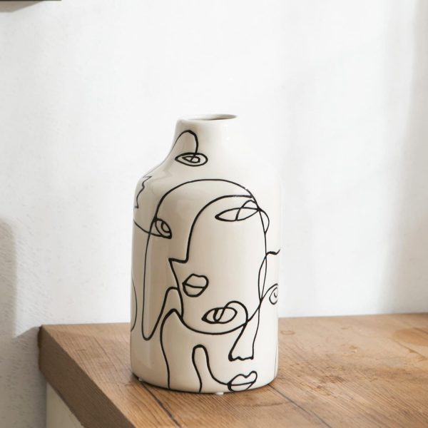 oem/odm services kimdio ceramic vase for home decor, abstract irregular design flower vase, living room decor minimalist decorative vases for pampas grass affordable bulk deals