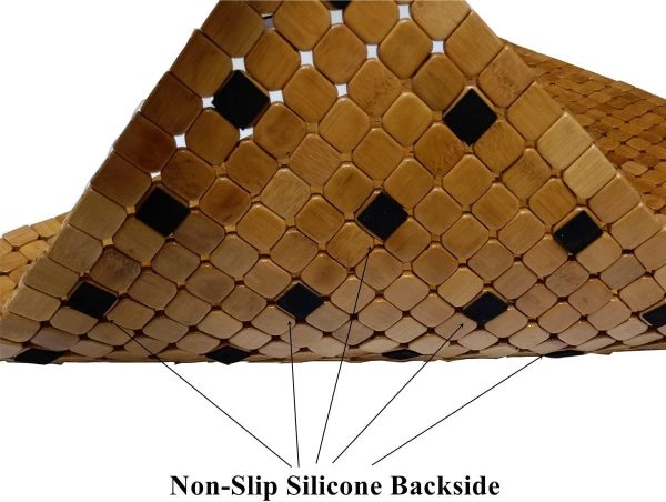 manufacturer direct hjjkkh bamboo bath mat with 23.6x35.4 inch,nature bamboo wooden bathroom mat,non slip and foldable floor shower bath mat for bathroom,bathtub,shower,sauna,hot tub trade price