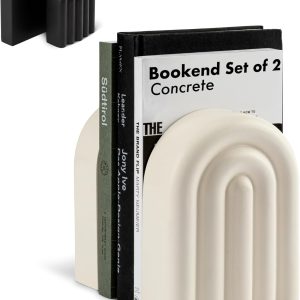 supplier direct kivy concrete book ends for shelves - heavy book ends - decorative bookends for heavy books - decorative book ends - book stopper - book holders for shelves - boho bookends - white bookends set of 2 wholesale prices
