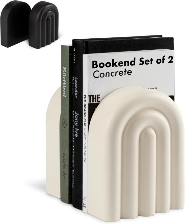 supplier direct kivy concrete book ends for shelves - heavy book ends - decorative bookends for heavy books - decorative book ends - book stopper - book holders for shelves - boho bookends - white bookends set of 2 wholesale prices