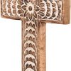 bulk purchase edhas mango wood white cross carved floral-design family cross decor,home decoration (10" x 6" x 0.5") trade price