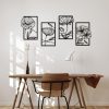 factory direct tinbeceie 4 pieces wall decor black metal wall art minimalist metal flowers wall decor room bedroom bathroom kitchen line art wall decor volume discount
