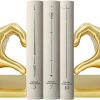 supplier direct moyi decorative book ends,taylor heart hands decor bookends, unique office desk indoor home decor book holder ornaments for living room,bedroom,office room-gold wholesale prices