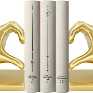 supplier direct moyi decorative book ends,taylor heart hands decor bookends, unique office desk indoor home decor book holder ornaments for living room,bedroom,office room-gold wholesale prices