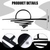 factory direct hushee small sunrise metal wall art mid century boho decor sunshine minimalist design modern sunset interior art sun design wall art for room living room kitchen bedroom, 16.93 x 7.09''(black) volume discount