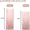 oem/odm services pink glass vase, glass flower vase, ribbed glass vase, pink vase, tall cylinder glass vase for centerpieces, living room, bedroom, dining table, office, wedding, bookshelf decoration,10 inches affordable bulk deals