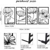 factory direct tinbeceie 4 pieces wall decor black metal wall art minimalist metal flowers wall decor room bedroom bathroom kitchen line art wall decor volume discount