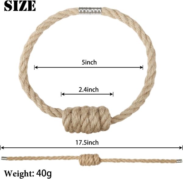 bulk purchase bel avenir magnetic jute curtain tiebacks, decorative drapery holdbacks bohemian style woven tie-backs with exquisite knot (jute, 4 pack) factory discount