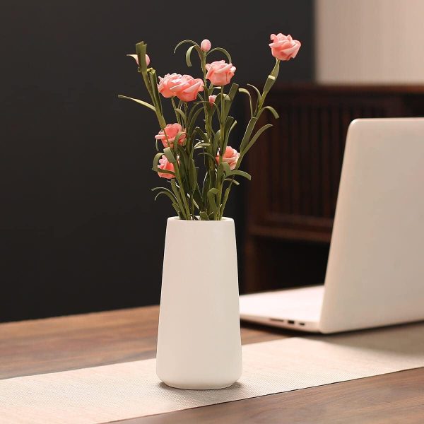oem/odm services ceramic vases - nordic minimalism style decoration, elegant vase for mantel, table, living room decoration, white modern geometric decorative flowers vases for home decor affordable bulk deals