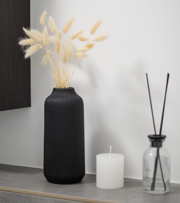 oem/odm services ceramic vase in nordic style, deco vase large for pampas grass as boho deco, vase black matt 8 inch for flowers, scandinavian design home decoration for fresh flowers, dried flowers (size m) affordable bulk deals