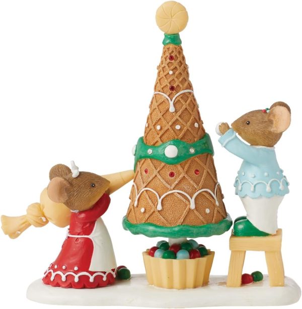 dropship from factory enesco tails with heart christmas decorating the waffle cone miniature figurine, 1.77 inch, multicolor mass production supply
