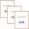 bulk purchase puthiac 11x14 oak wood picture frame - minimalist 11x14 frame wood for wall art decor, 11"x14" natural solid wood poster frames for wall art photo and prints(3 pack, beige) trade price