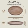 wholesale direct decorative tray, oval wooden tray for coffee table decor kitchen dinning table entryway, small beaded tray for holidays, wood tray distressed brown bulk purchase at factory prices