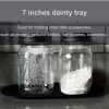 wholesale direct stainless steel decorative tray, set of 2, 7 inch long, jewelry dish cosmetics organizer bathroom clutter serving platter small storage tray, oval, matte black bulk purchase at factory prices