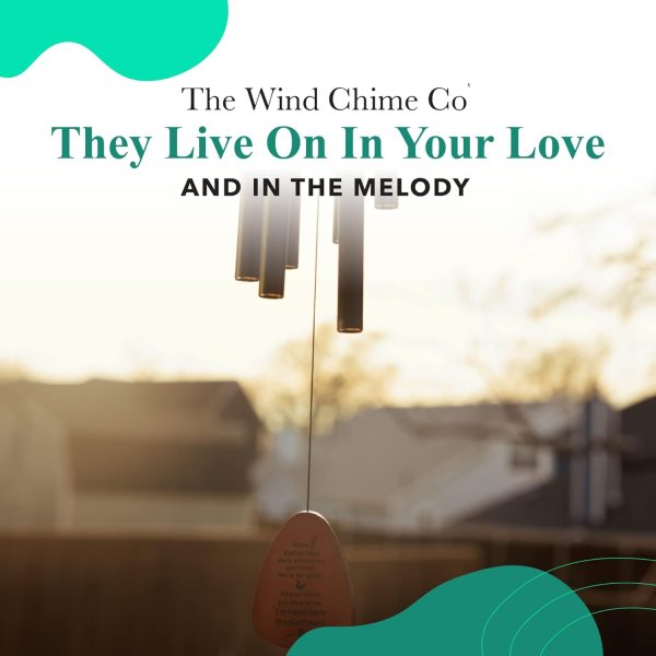 producer to buyer the wind chime co memorial wind chimes, sympathy wind chimes gift for the loss of a loved one, home decor outdoor garden, soothing melodic tones with mute option. discounted pricing