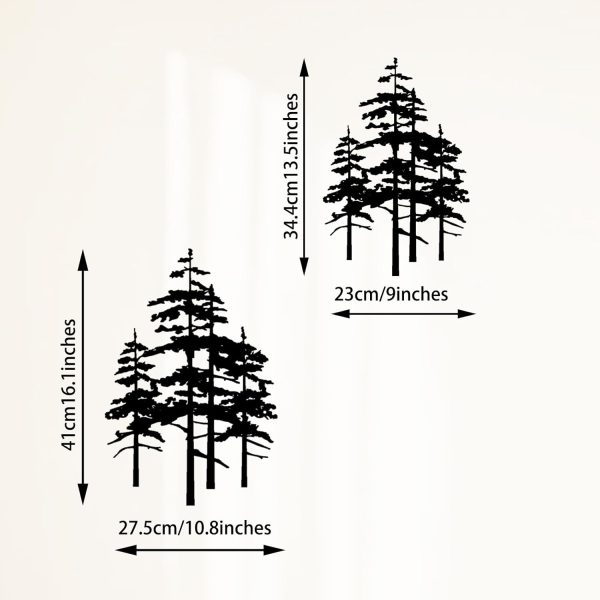 factory direct metal pine tree wall art decor nature home decor cedar tree metal sign wall decorations for living room, nature forest metal decor, tree wall art, nature lover gift (black, larger) volume discount