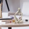 dropship from factory sandstone resin thinker style abstract sculpture statue collectible figurines home office bookshelf desktop decor(sandstone - left reverie) mass production supply