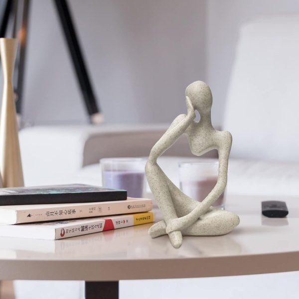 dropship from factory sandstone resin thinker style abstract sculpture statue collectible figurines home office bookshelf desktop decor(sandstone - left reverie) mass production supply