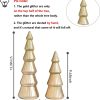dropship from factory wooden christmas tree figurine, 2pcs gold tree figurines, decorative trees for tabletop, small glittered golden xmas tree figurines for christmas mantle indoor decor mass production supply