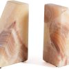 supplier direct marble bookend for heavy books, decorative bookends for shelves, durable and heavy-duty book end for hardback book & cds, unique book stopper & holder, mexico onyx, set of 2 wholesale prices